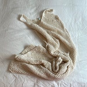 Cream knit bathing suit coverup